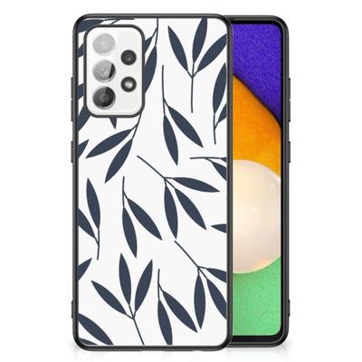 Samsung Galaxy A52 | A52s (5G/4G) Bloemen Hoesje Leaves Blue Samsung Galaxy A52 | A52s (5G/4G) Bloemen Hoesje Leaves Blue