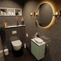 MONDIAZ FOWY toiletmeubel 40cm kleur army. Waskom positie rechts kleur talc | talc. Met 1 kraangat - thumbnail