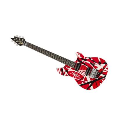EVH Wolfgang Special Red with Black & White Stripes Satin elektrische gitaar met gigbag