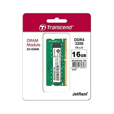 Transcend JetRAM Werkgeheugenmodule voor laptop DDR4 16 GB 1 x 16 GB 3200 MHz 260-pins SO-DIMM CL22 JM3200HSB-16G Transcend JetRAM Werkgeheugenmodule voor laptop DDR4 16 GB 1 x 16 GB 3200 MHz 260-pins SO-DIMM CL22 JM3200HSB-16G
