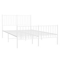 Bedframe met hoofd- en voeteneinde metaal wit 120 x 190 cm - thumbnail