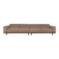 WOOOD Bank 'Statement' 4-zits XL, Bouclé, kleur Nougat - thumbnail