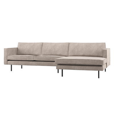 WOOOD Rodeo bank chaise longue rechts Donkerzand