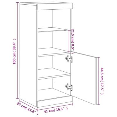 Dressoir met LED-verlichting 41x37x100 cm zwart