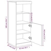 Dressoir met LED-verlichting 41x37x100 cm wit - thumbnail
