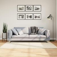 Vloerkleed OVIEDO laagpolig 120x120 cm beige - thumbnail