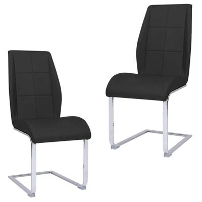 Vidaxl Eetkamerstoelen 2 St Kunstleer Zwart Vidaxl Eetkamerstoelen 2 St Kunstleer Zwart