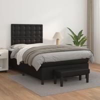 Boxspring met matras kunstleer zwart 120x200 cm - thumbnail