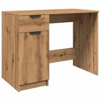 Bureau 100x50x75 cm bewerkt hout artisanaal eikenkleur - thumbnail