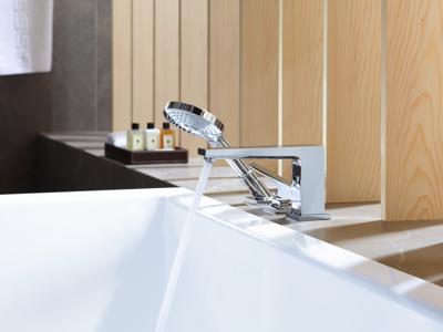 Hansgrohe Metropol 3-gats badrandmengkraan met rechte greep met Secuflex, chroom