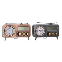 Tafelklok DKD Home Decor Grijs Koper Vintage (2 Stuks) - thumbnail
