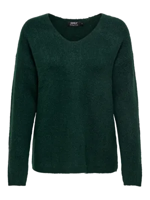 Only Onlcamilla V-neck L/s Pullover Knt Noos Trui Scarab