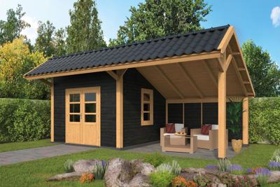 Tuindeco | Overkapping Bergen L | Type 3 | Zwarte Wanden