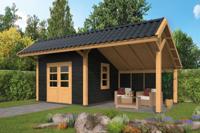 Tuindeco | Overkapping Bergen L | Type 3 | Zwarte Wanden - thumbnail