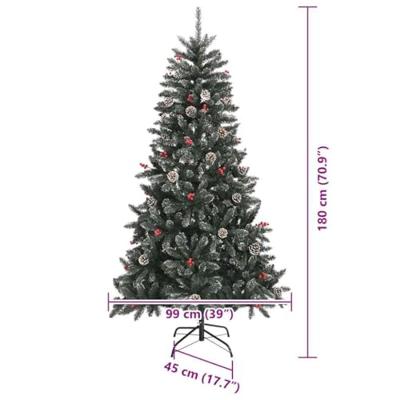 VidaXL Kunstkerstboom met 300 led groen 180 cm pvc en plastic en staal