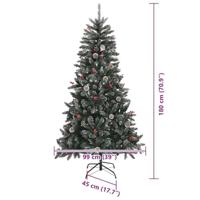 Kunstkerstboom met 300 LED Groen 180 cm PVC en Plastic en Staal - thumbnail