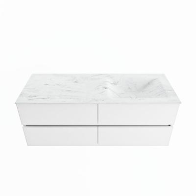 MONDIAZ VICA-DLUX 130cm badmeubel onderkast Talc 4 lades. Inbouw wastafel CLOUD rechts 1 kraangat, kleur Opalo. MONDIAZ VICA-DLUX 130cm badmeubel onderkast Talc 4 lades. Inbouw wastafel CLOUD rechts 1 kraangat, kleur Opalo.