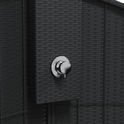 VidaXL Buitendouche 100x100x241,5 cm poly rattan en acaciahout zwart - thumbnail