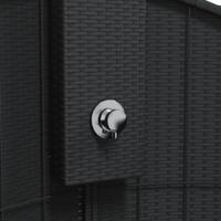 VidaXL Buitendouche 100x100x241,5 cm poly rattan en acaciahout zwart - thumbnail