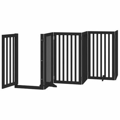 Hondenhek inklapbaar 15 panelen 750 cm populierenhout zwart