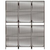 Kamerscherm 3 panelen poly rattan bruin - thumbnail