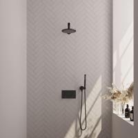 Thermostatische Inbouwdoucheset Brauer Carving Recht Met Drukknoppen Mat Zwart (Alle Opties) - thumbnail