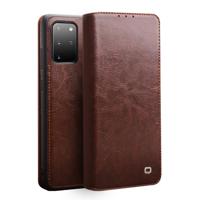 Qialino - echt lederen luxe wallet hoes - Samsung Galaxy S20 Plus - Bruin - thumbnail
