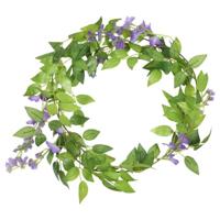 VidaXL Kerstslingers met bloemen 6 st 200 cm paars - thumbnail