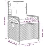 Tuinstoelen 2 st verstelbaar poly rattan bruin - thumbnail