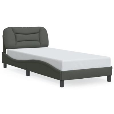 Bedframe met LED zonder matras "Hvar" 90x190 cm stof donkergrijs