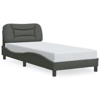 Bedframe met LED zonder matras 160x200 cm stof donkergrijs - thumbnail