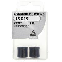 Afst.bus 15x15x6.3 zwart 2st Deltafix - Deltafix - thumbnail