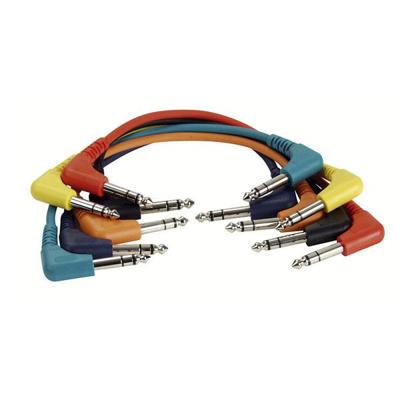 DAP FL42 set van 6 patchkabels stereo haaks-haaks 30cm