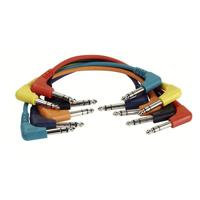 DAP FL42 set van 6 patchkabels stereo haaks-haaks 30cm - thumbnail