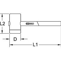 Kunststof hamer met isolatie, kop Ø 55 mm KS Tools 117.1131 - thumbnail