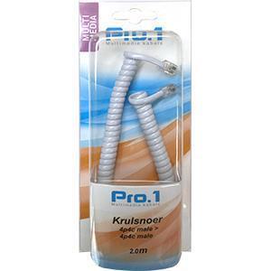 Enzo Pro-1 Krulsnoer 4p4c naar 4p4c wit 2.0 meter 9297050 Enzo Pro-1 Krulsnoer 4p4c naar 4p4c wit 2.0 meter 9297050