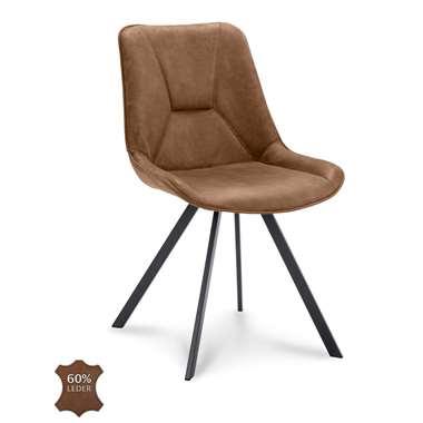 Eetkamerstoel Brent - microleder - camel - 2 stuks