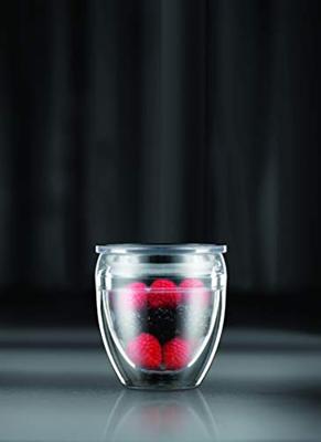 Set van 2 bekers - BODUM - Pavina To Go - Dubbelwandig plastic - Luchtdicht deksel - 20 cl - Transparant