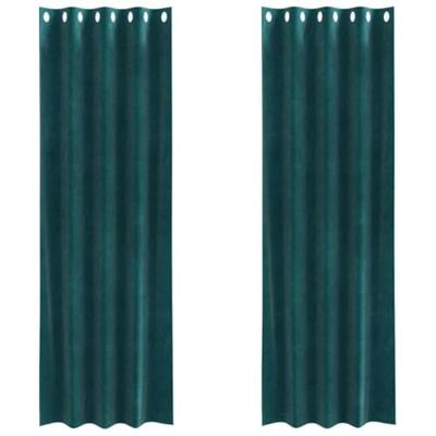 VidaXL Verduisterende gordijnen 2 pcs donkergroen 140 x 225 cm fluweel