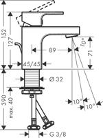 Hansgrohe Wastafelmengkraan Vernis Shape Eengreeps 70 CoolStart Zinc Met Trekwaste Mat Zwart - thumbnail