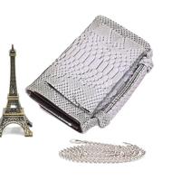 Echte lederen vrouwen hand tas vrouwelijke Modeketen Schoudertas Luxe designer Tote Messenger Bags (cyaan grijs) - thumbnail