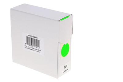 Etiket rillprint 25mm 500st op rol fluor groen