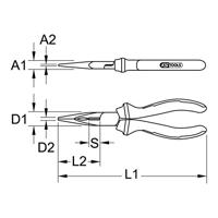 KS Tools 1171118 Platte rondbektang Recht Gereedschapsstaal 215 mm - thumbnail