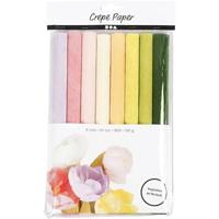 Creativ Company Crêpepapier pastelkleuren, 8 vellen - thumbnail