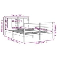 Bedframe zonder matras massief grenenhout wit 120x190 cm - thumbnail