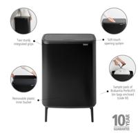 Brabantia Bo touch bin hi 60 liter matt black - thumbnail