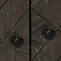 Dressoir 60x33x75 cm massief mangohout zwart - thumbnail