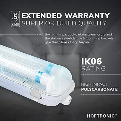 LED TL armatuur 60cm dubbel - T8 (G13) - 18 Watt 2520 lumen (140lm/W) - 4000K neutraal wit (840) - Koppelbaar - Flikkervrij - IP65 Waterdicht - LED TL Lamp LED TL armatuur 60cm dubbel - T8 (G13) - 18 Watt 2520 lumen (140lm/W) - 4000K neutraal wit (840) - Koppelbaar - Flikkervrij - IP65 Waterdicht - LED TL Lamp