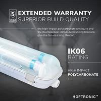 LED TL armatuur 60cm dubbel - T8 (G13) - 18 Watt 2520 lumen (140lm/W) - 4000K neutraal wit (840) - Koppelbaar - Flikkervrij - IP65 Waterdicht - LED TL Lamp - thumbnail