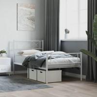 Bedframe met hoofd- en voeteneinde metaal wit 80x200 cm - thumbnail